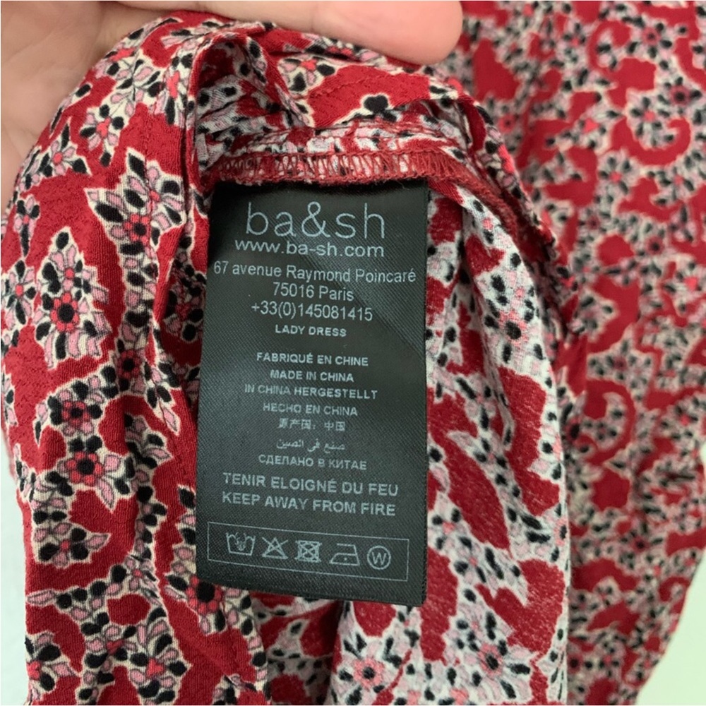 ba&sh Crystal Mini Dress in Cranberry Floral - Picture 11 of 16